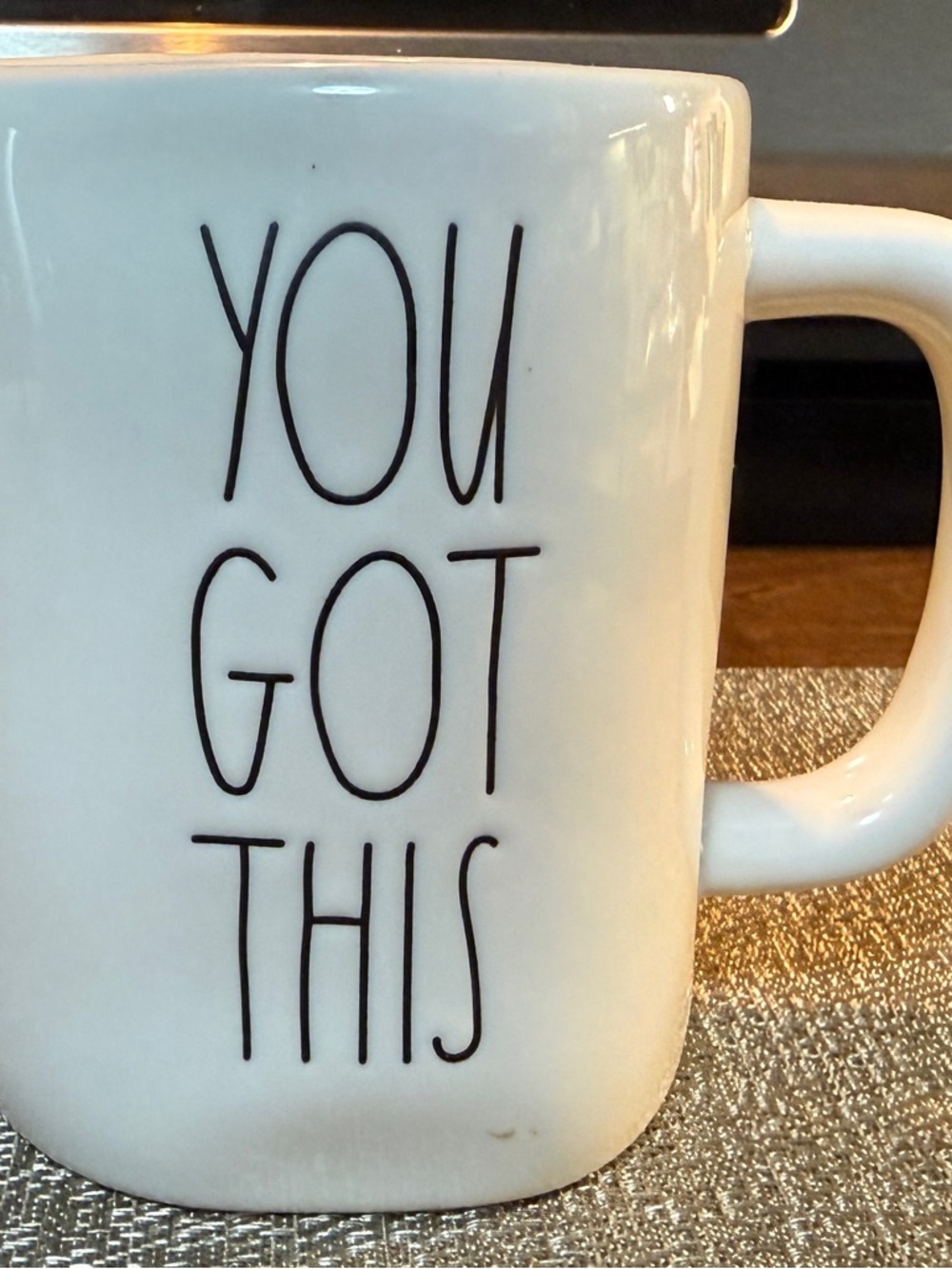 Rae Dunn White Mug with Black "You Got This" Lettering